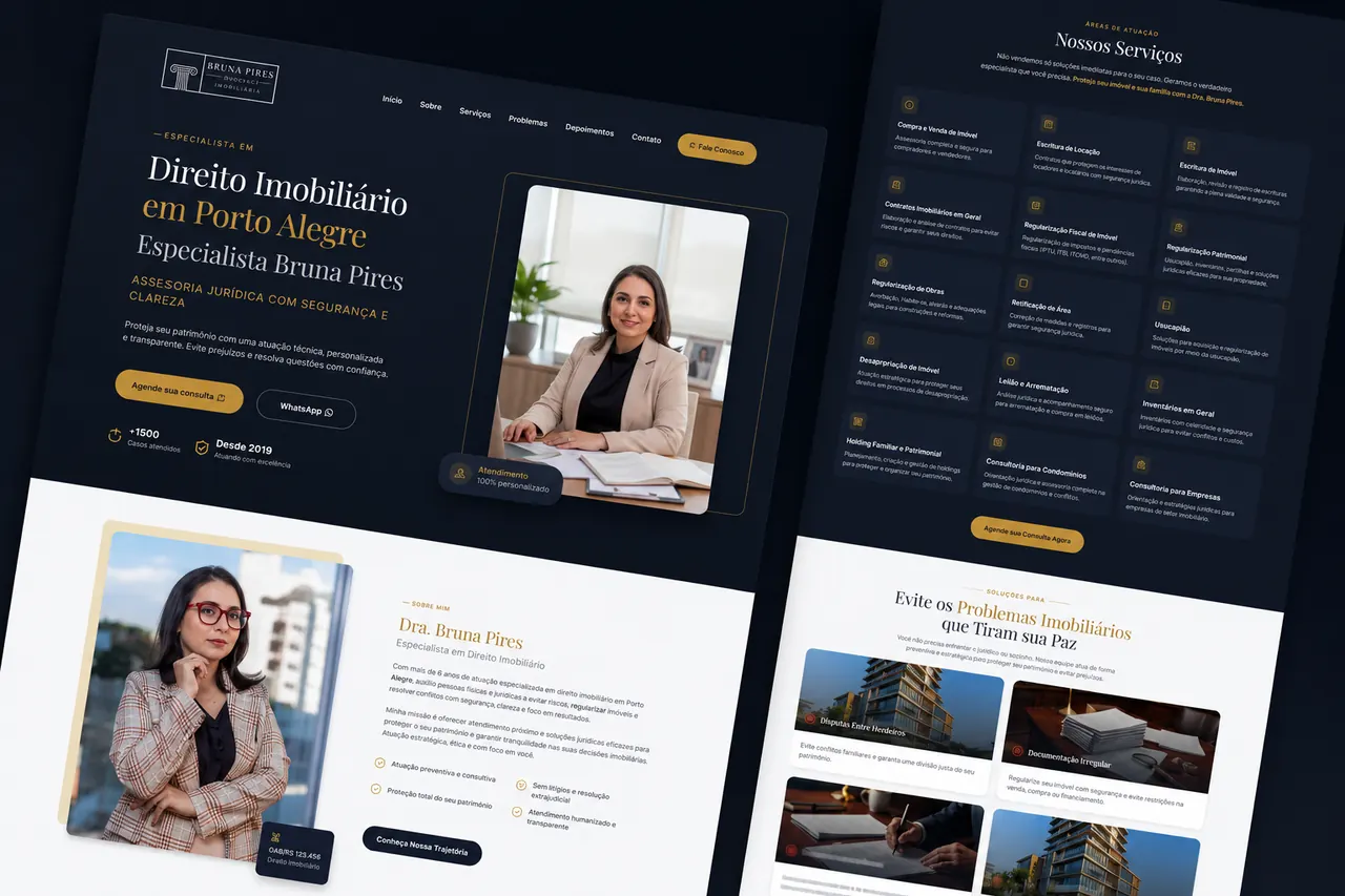 Site da Bruna Pires Advocacia criado pela RTAG, recebendo mais de 20 contatos de clientes por mes
