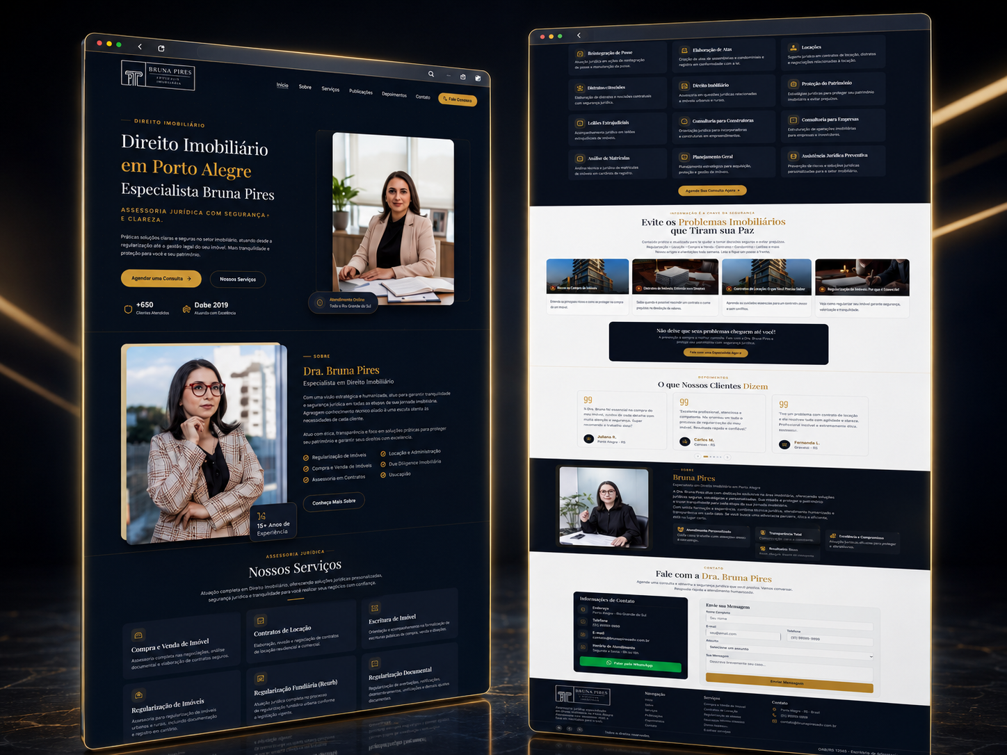 Projeto de site para advogada desenvolvido pela RTAG