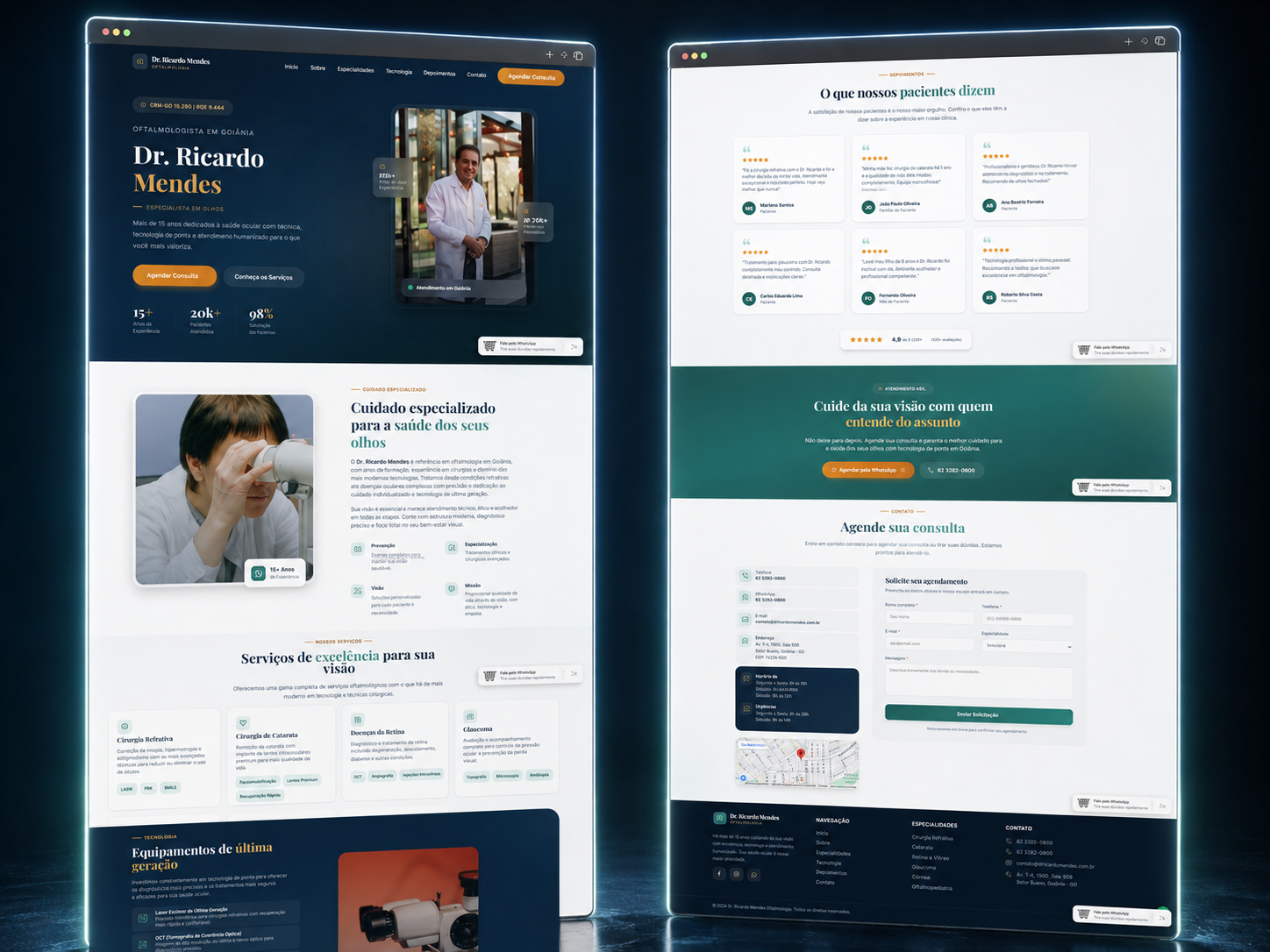 Projeto de site para médico oculista desenvolvido pela RTAG