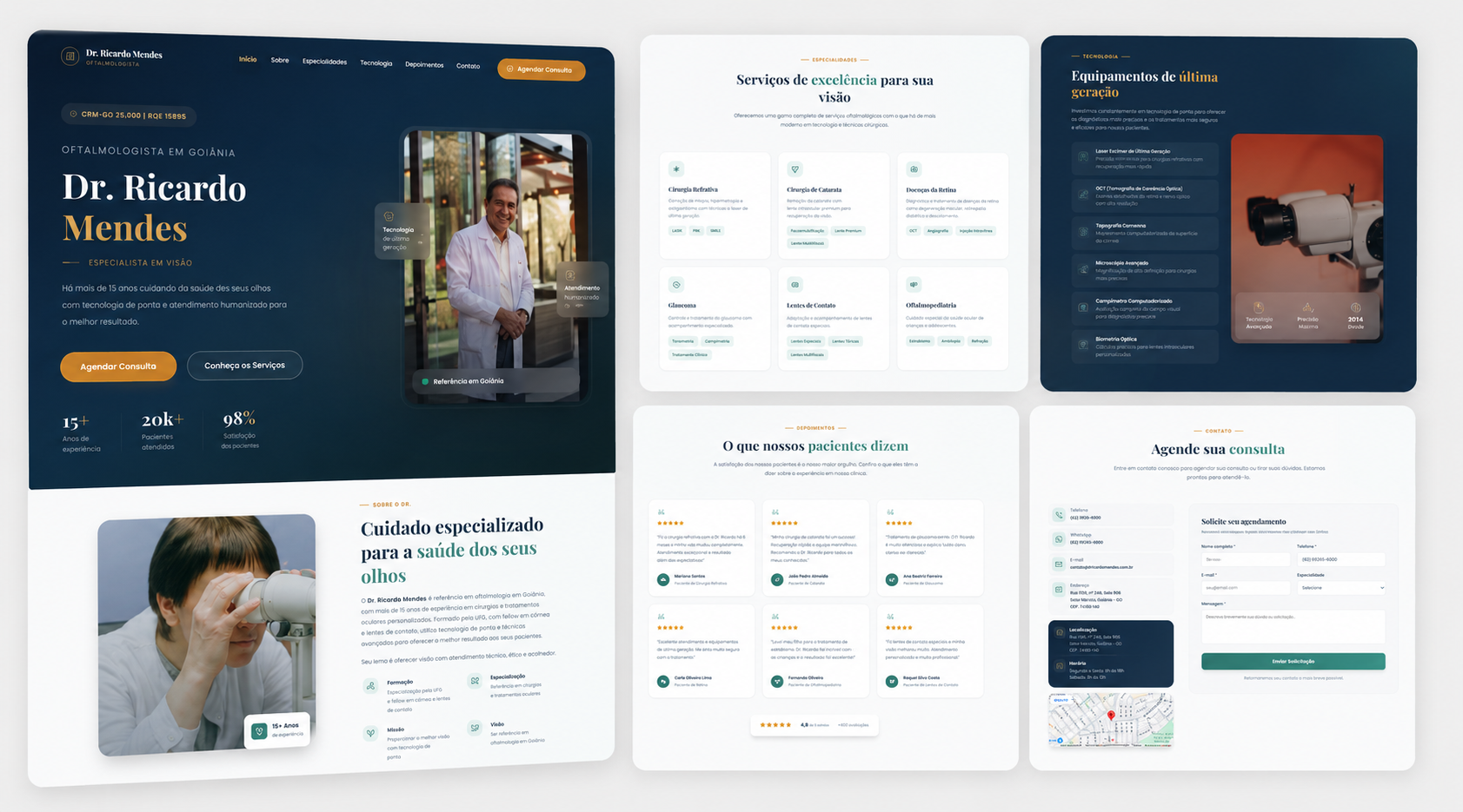 Print do site Oftalmologista desenvolvido pela RTAG para Oftalmologia em Goiânia/GO